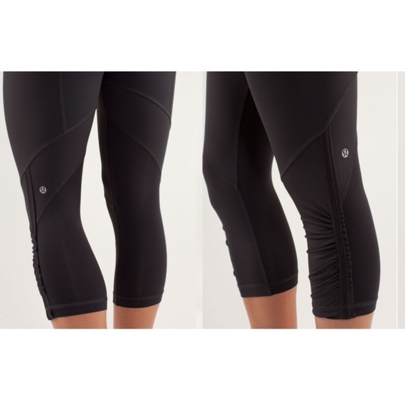 Lululemon Run💕For Your Life Crop Coal Wee Space - Picture 2 of 7